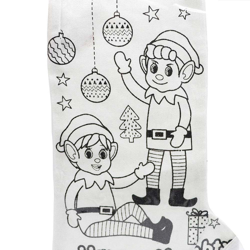 Colour Your Own Elf Stocking With Pens