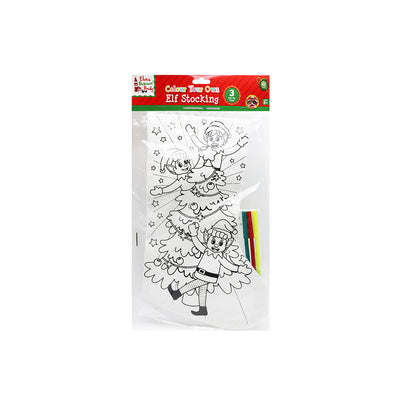 Colour Your Own Elf Stocking With Pens