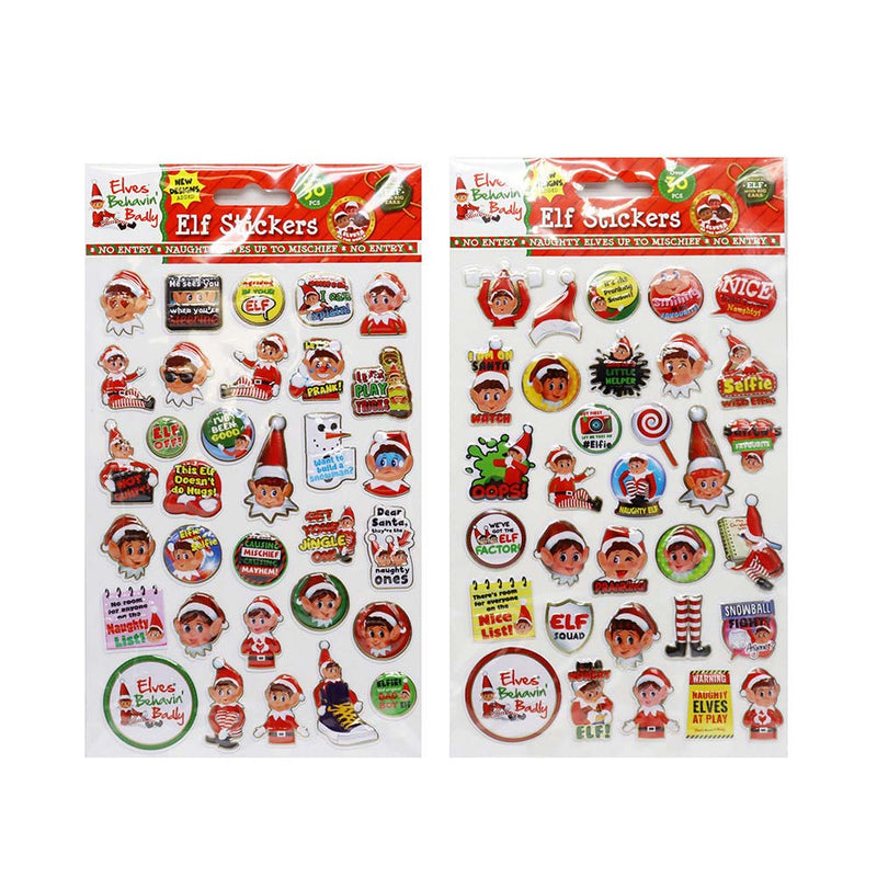 Elf Vinyl Puffy Stickers 30PC x 2Pack