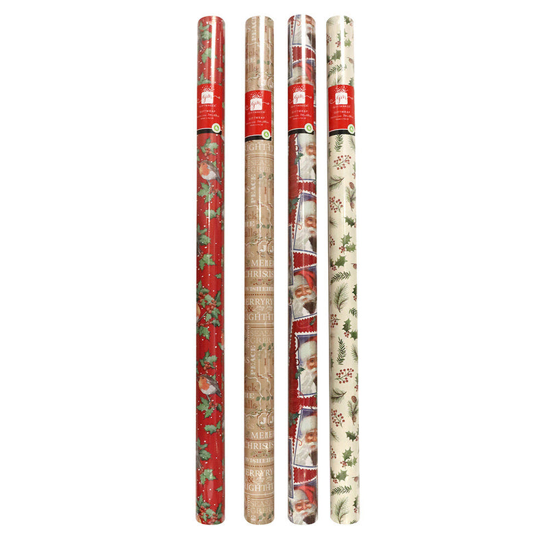 Traditional Christmas Gift Wrapping Paper 7M