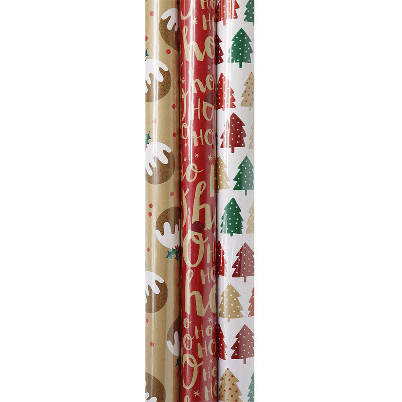 Festive Kraft Gift Wrapping Paper 2M