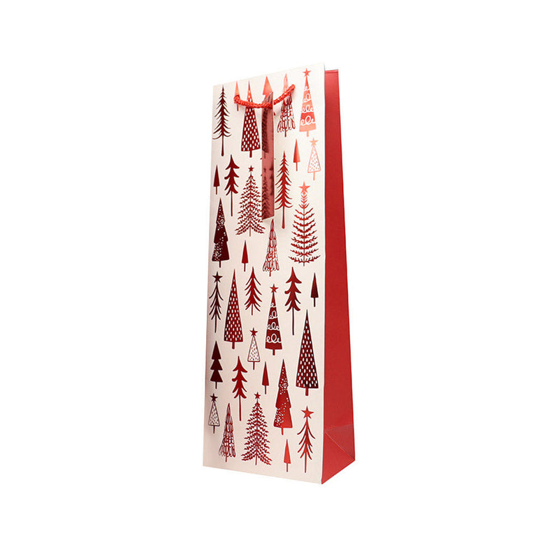 Christmas Red Foil Bottle Gift Bag