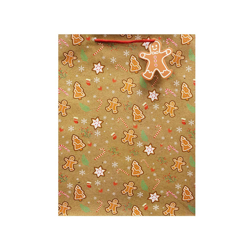 Gingerbread Print Gift Bag Extra Large