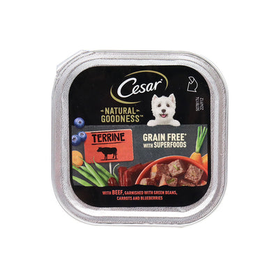 Cesar Natural Goodness Wet Dog Food Terrine With Beef In Loaf 100g x 4PK
