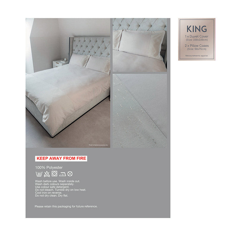 Dotted Jacquard Panel Duvet Set King Size