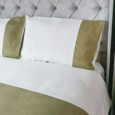 Lime Jacquard Panel Duvet Set King Size