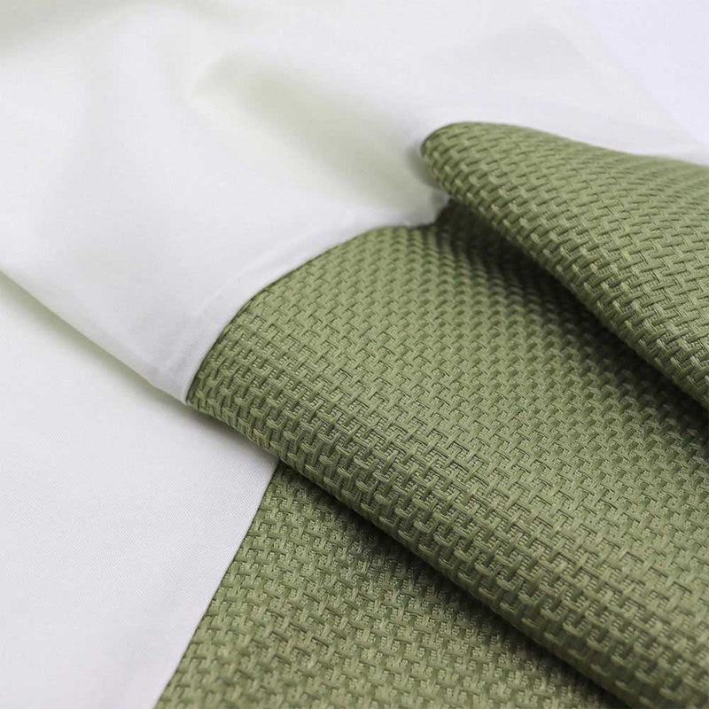 Lime Jacquard Panel Duvet Set Single Size