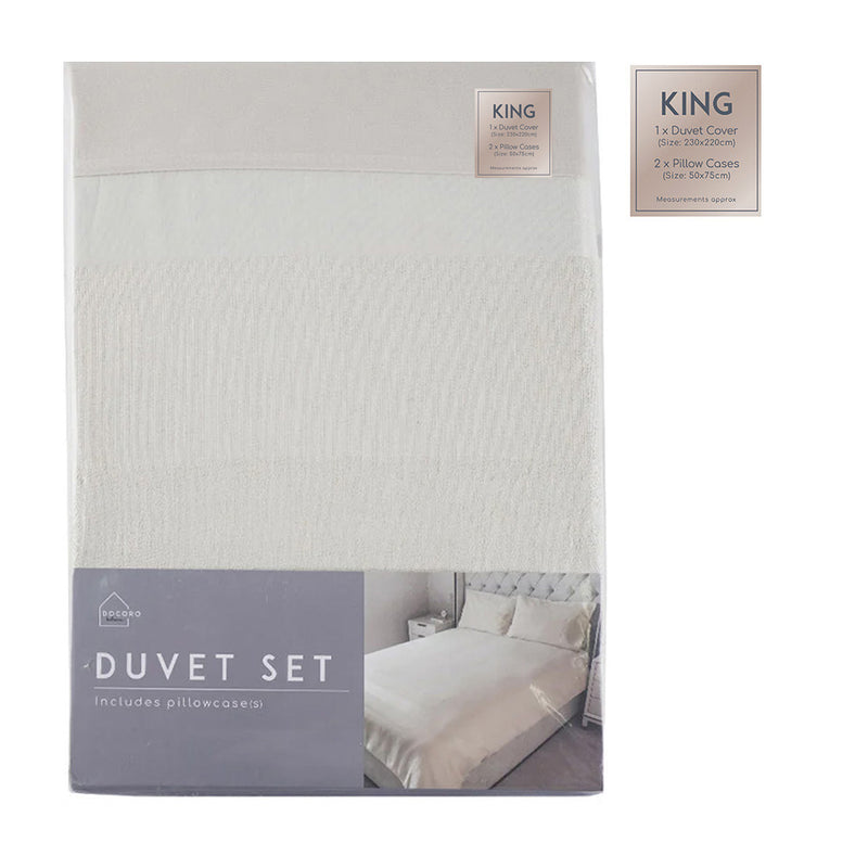 Natural Jacquard Cream Duvet Set King Size