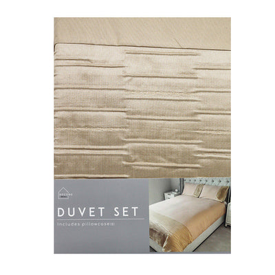 Natural Jacquard Linen Beige Duvet Set Single Size