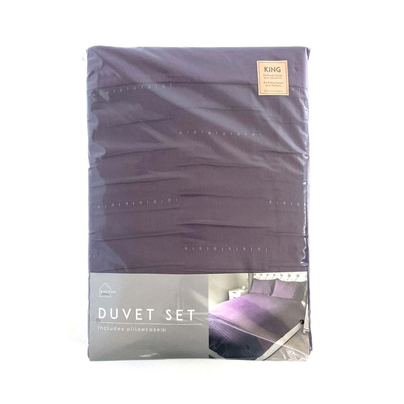 Plum Jacquard Panel Duvet Set King Size