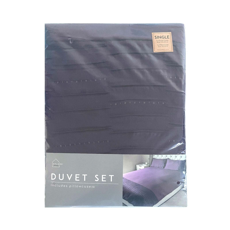 Plum Jacquard Panel Duvet Set Single Size
