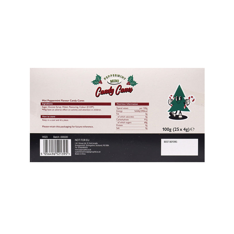 Mini Peppermint Flavour Candy Canes 25x4g