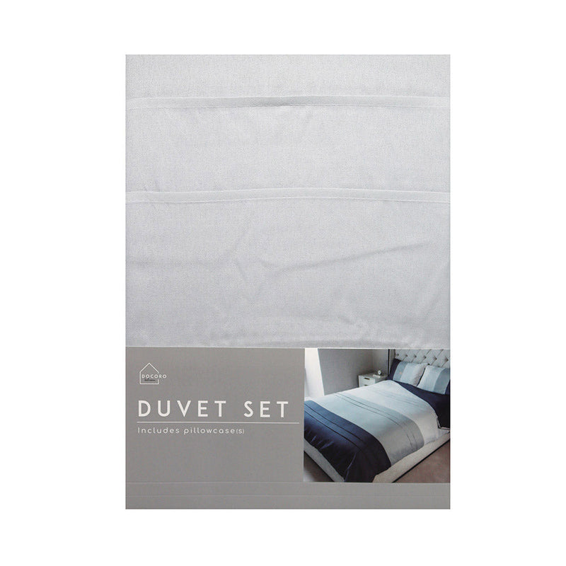 Grey Panel With Fitting Sheet Duvet Set Double Size