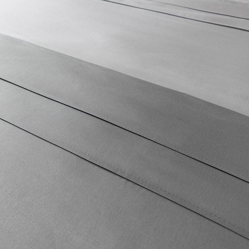 Grey Panel With Fitting Sheet Duvet Set Double Size