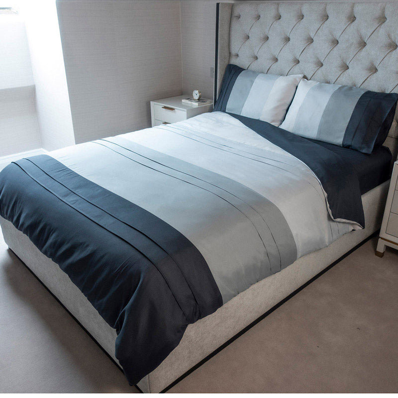 Grey Panel With Fitting Sheet Duvet Set Single Size