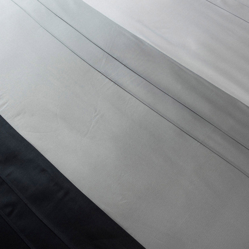 Grey Panel With Fitting Sheet Duvet Set Single Size