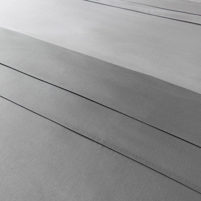 Grey Panel With Fitting Sheet Duvet Set King Size