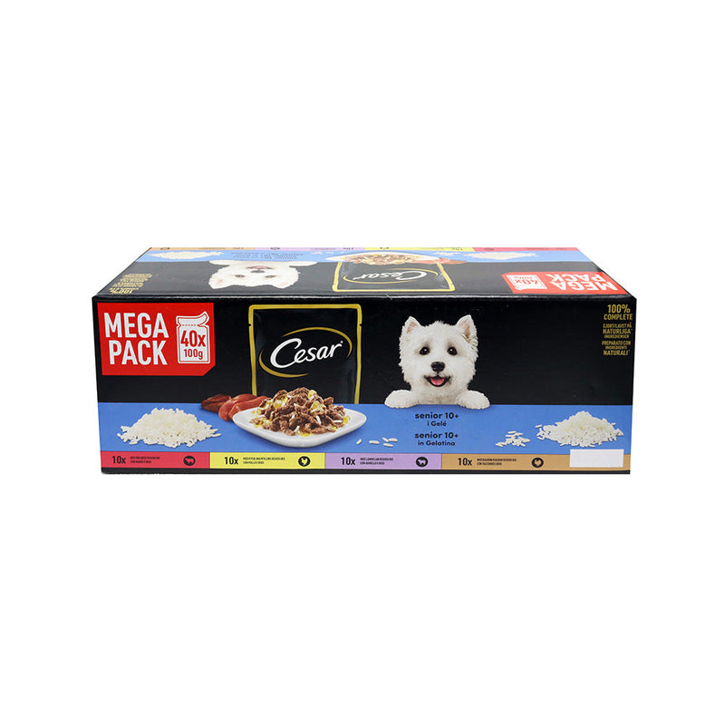 Cesar Senior Dog Food Pouches Sauce Mixed Selection In Jelly 40x100g