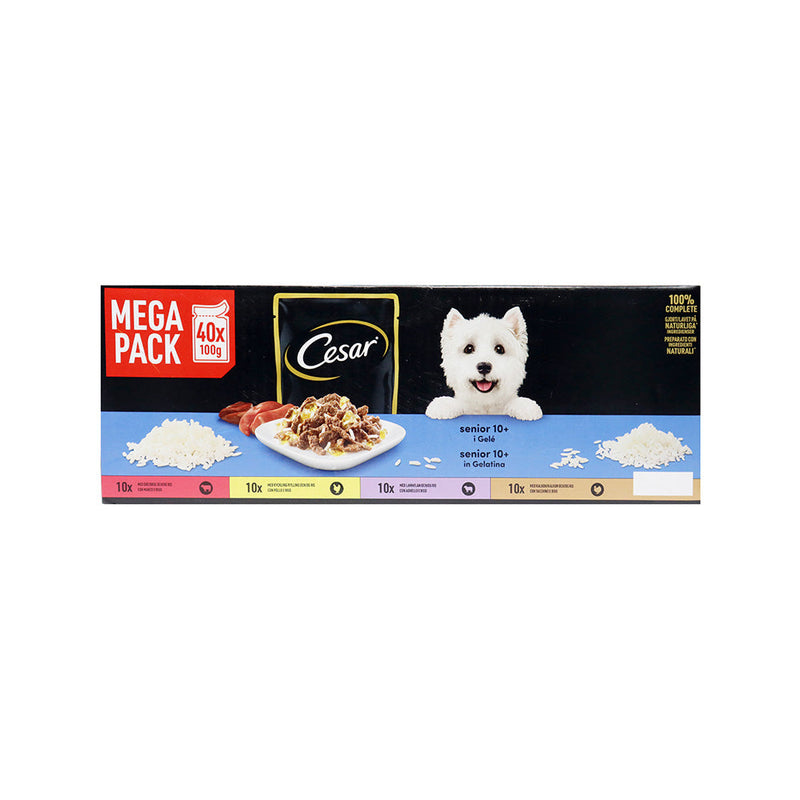 Cesar Senior Dog Food Pouches Sauce Mixed Selection In Jelly 40x100g