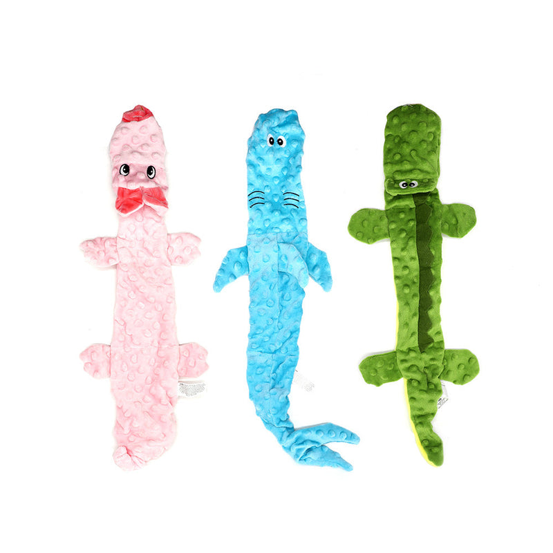 Crinkle Flat Plush Animals Dog Toy