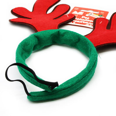 Pet Reindeer Headband With Antler