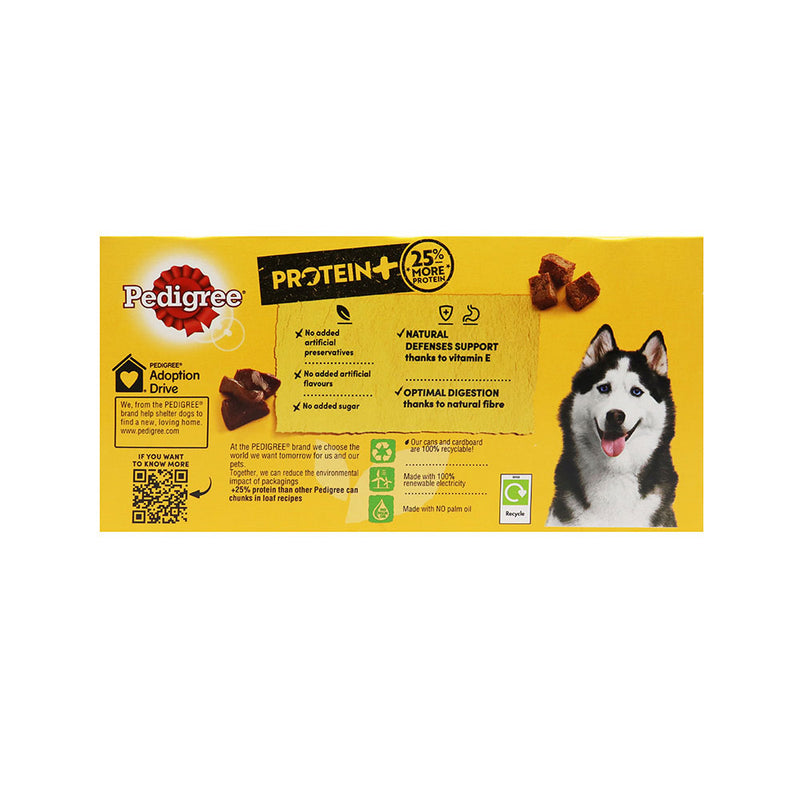 Pedigree Protein Plus Dog Food Tins Mixed Selection In Loaf 6x400g