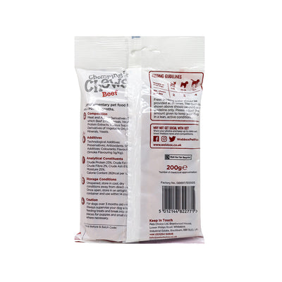 Webbox Meaty Chomping Chews Beef Dog Treats 200g
