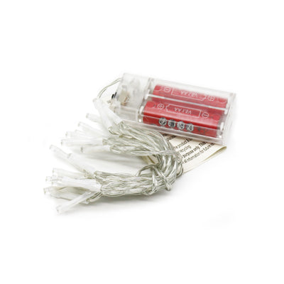 20 White Indoor String Lights with Clear Cable 2.2M