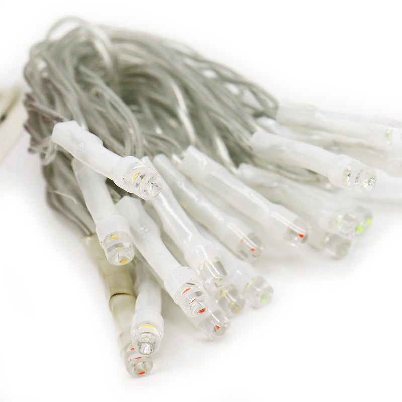 20 Multicoloured Indoor String Lights with Clear Cable 2.2M
