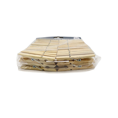 60 Natural Wooden Clothes Pegs Spring Laundry Clothespins
