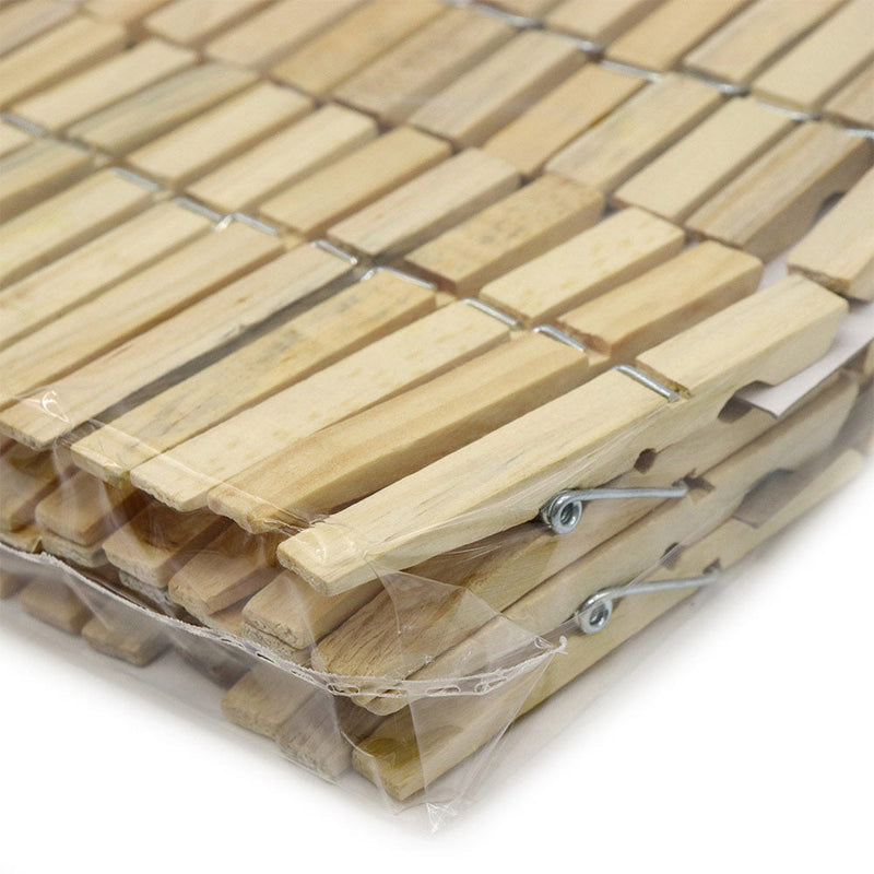 60 Natural Wooden Clothes Pegs Spring Laundry Clothespins