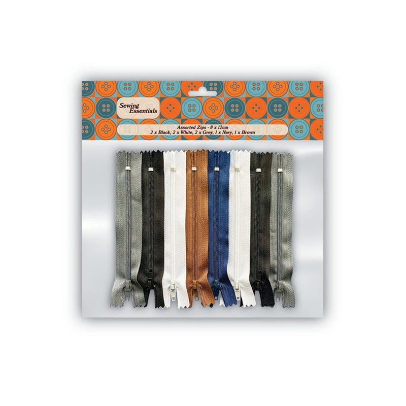 Sewing Zips Assorted Colour 8PK