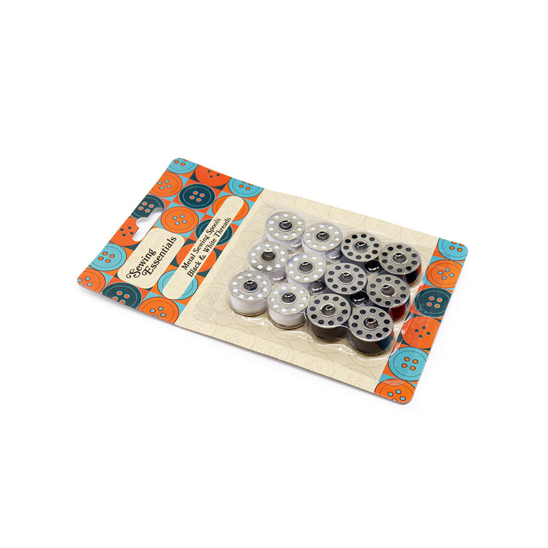 Metal Sewing SpoolsAssorted Colour Threads 12PK