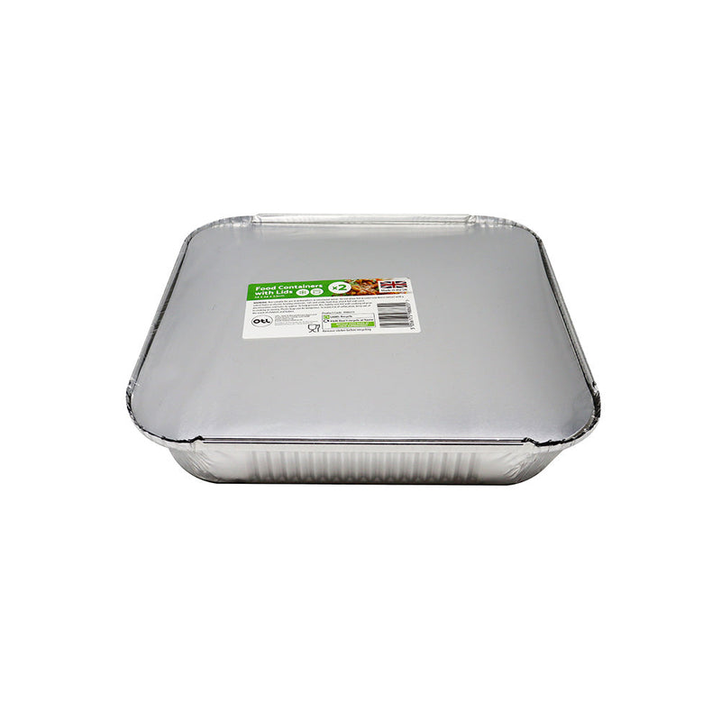 Foil Food Container With Lid Extra Large 2Pack
