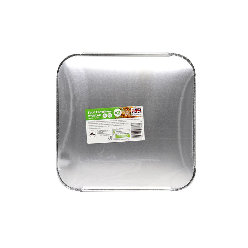 Foil Food Container With Lid Extra Large 2Pack