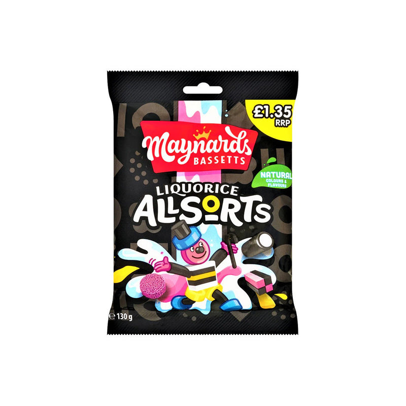 Maynards Bassetts Liquorice Allsorts Sweets Bag 130g x 2Pack