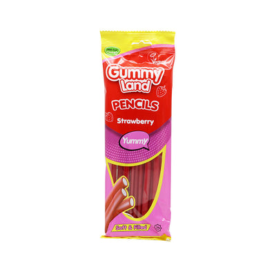 Gummy Land Strawberry Fizzy Pencils Sweets 150g