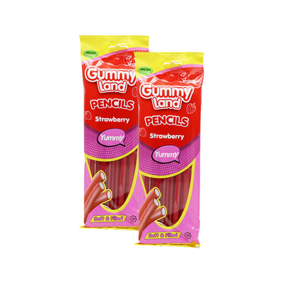 Gummy Land Strawberry Fizzy Pencils Sweets 150g