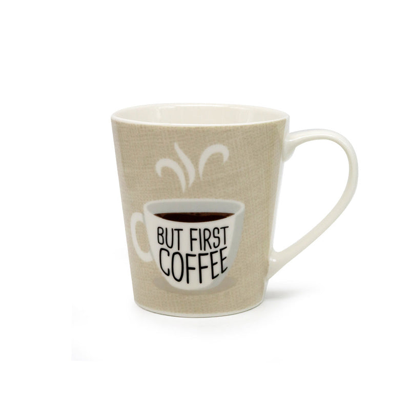 Natural Beige & White Ceramic Mug