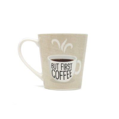 Natural Beige & White Ceramic Mug