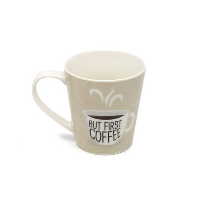 Natural Beige & White Ceramic Mug