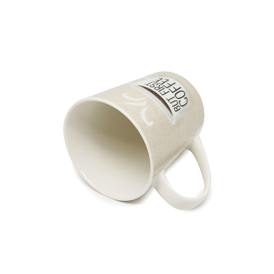 Natural Beige & White Ceramic Mug