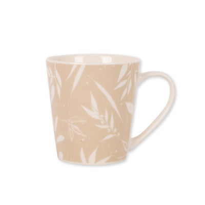 Natural Beige & White Ceramic Mug 10oz