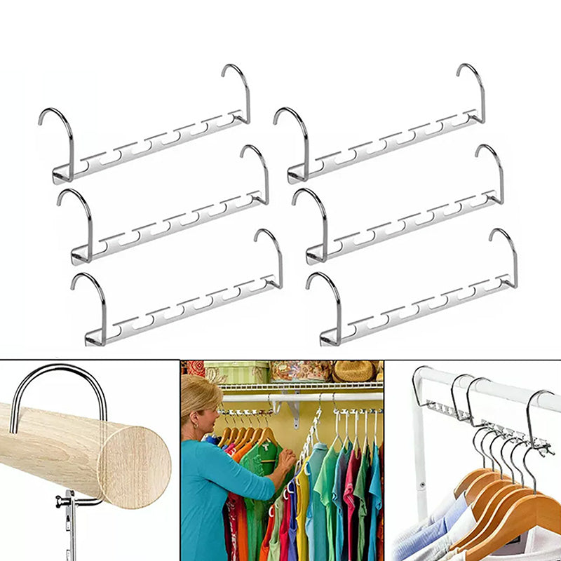 Metal Space Saving Closet Hanger Organizer Hook 6PCS