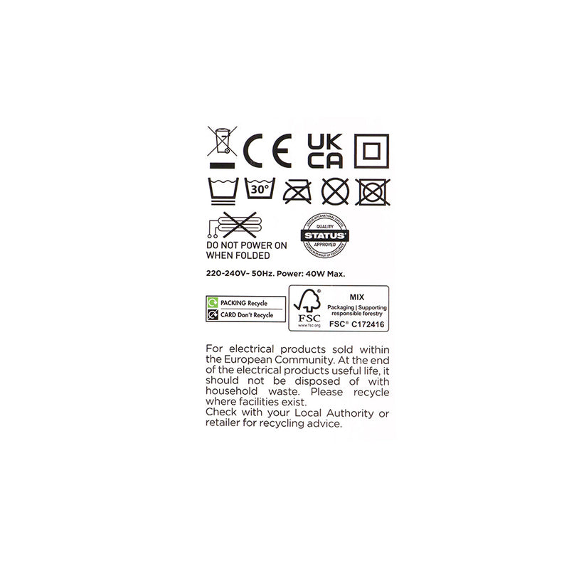 Status Single Electric Under Blanket 40W 3 Heat Setting