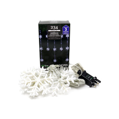 Snowflake Curtain Lights 234 White LED