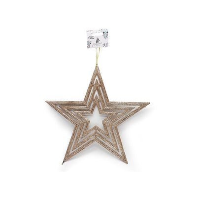 Rose Gold Glitter Star Burst Hanging Decoration