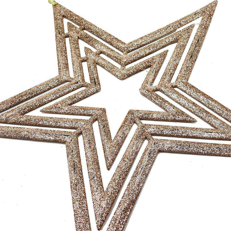 Rose Gold Glitter Star Burst Hanging Decoration