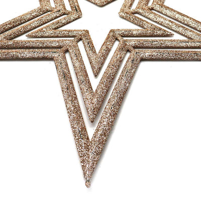 Rose Gold Glitter Star Burst Hanging Decoration