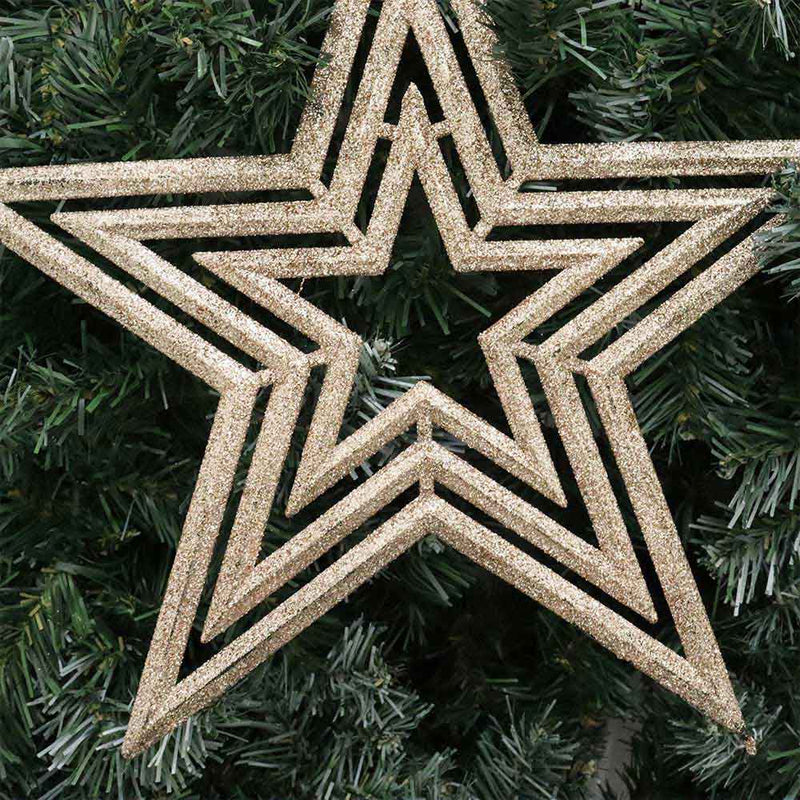 Rose Gold Glitter Star Burst Hanging Decoration